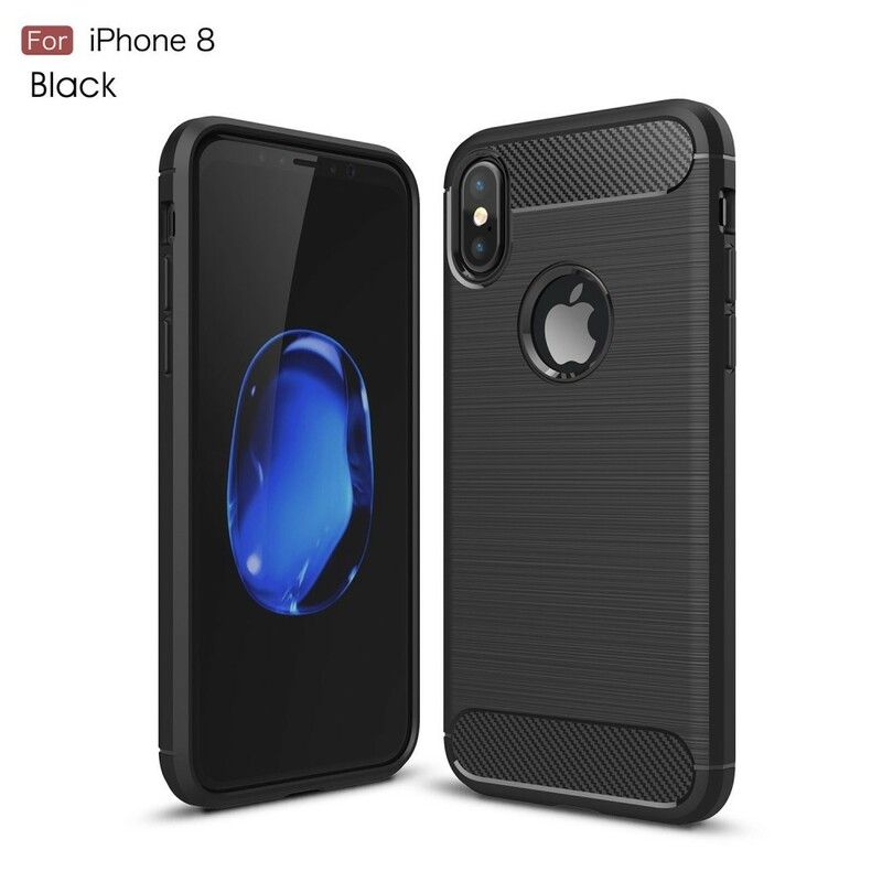 Deksel Til iPhone X / XS Børstet Karbonfiber
