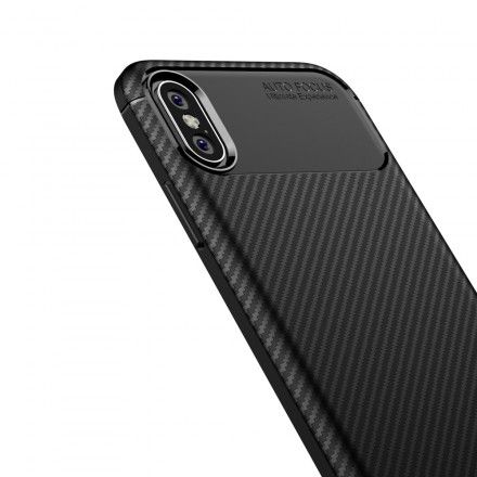 Deksel Til iPhone X / XS Fleksibel Karbonfibertekstur