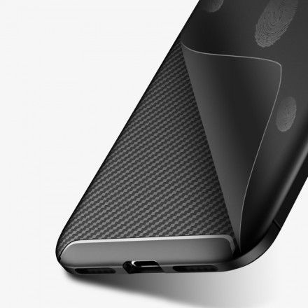 Deksel Til iPhone X / XS Fleksibel Karbonfibertekstur