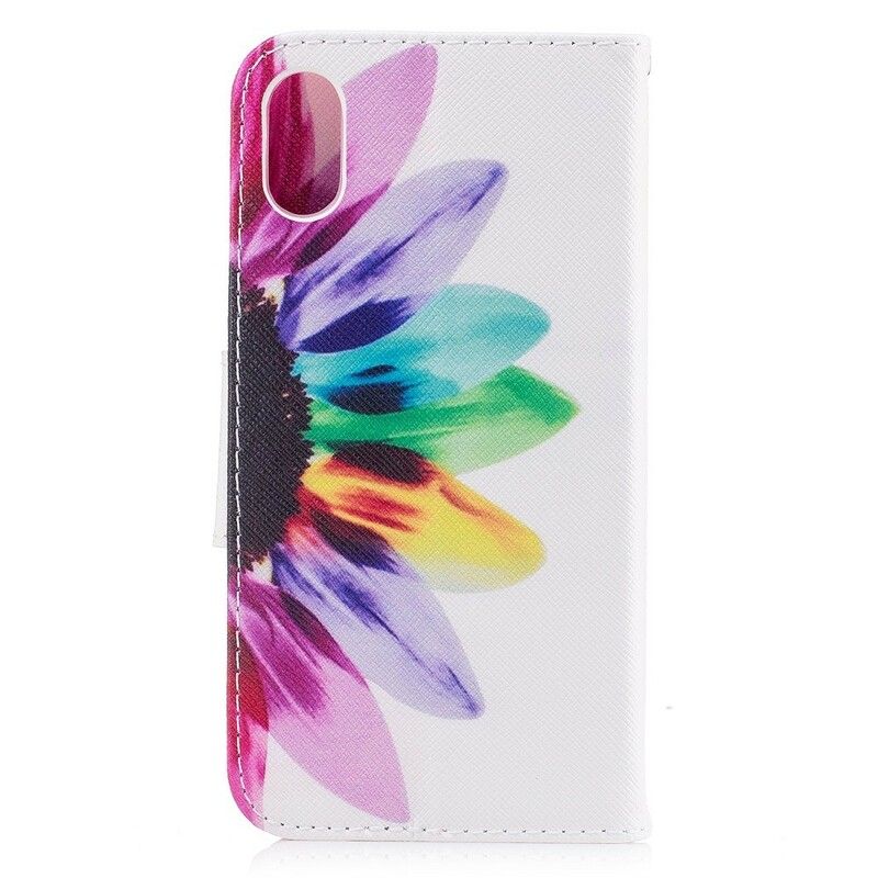 Folio Deksel Til iPhone X / XS Akvarellblomst