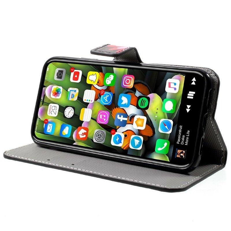 Lærdeksel Til iPhone X / XS Sommerfugler Og Blomster
