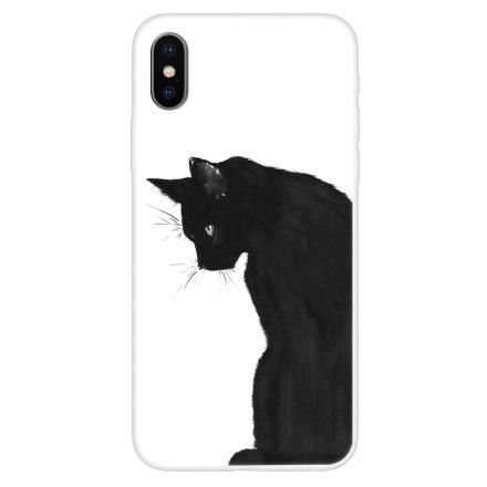 Mobildeksel Til iPhone X / XS Tenkende Svart Katt