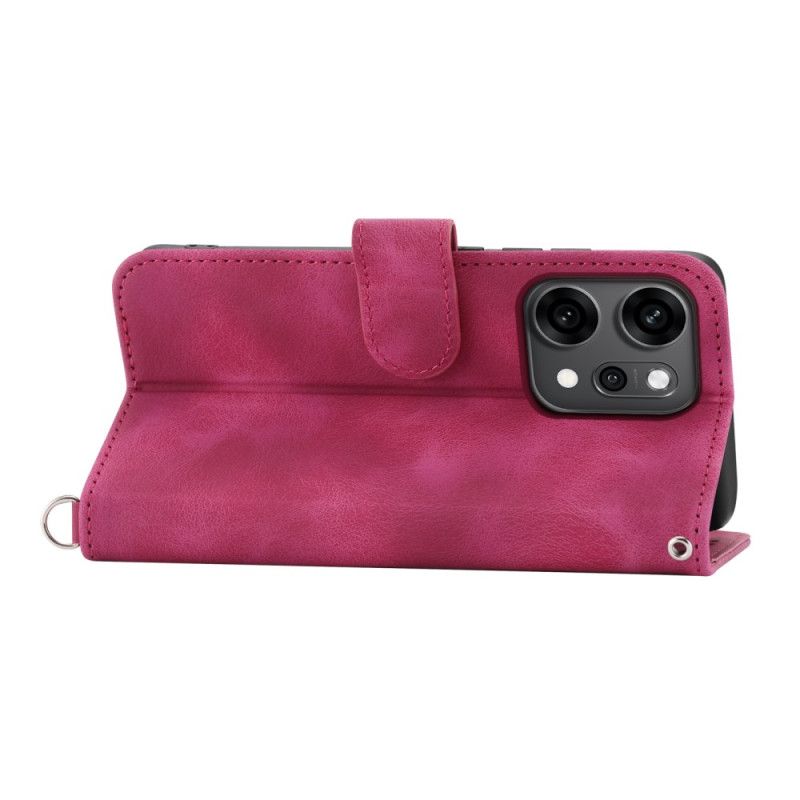 Folio Deksel Oppo Reno 14 Pro 5g Blonde Semsket Skinneffekt Med Stropp Og Skulderstropp Beskyttelse Deksel