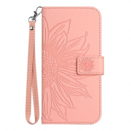 Folio Deksel Oppo Reno 14 Pro 5g Solsikketrykk Med Stropp Beskyttelse Deksel