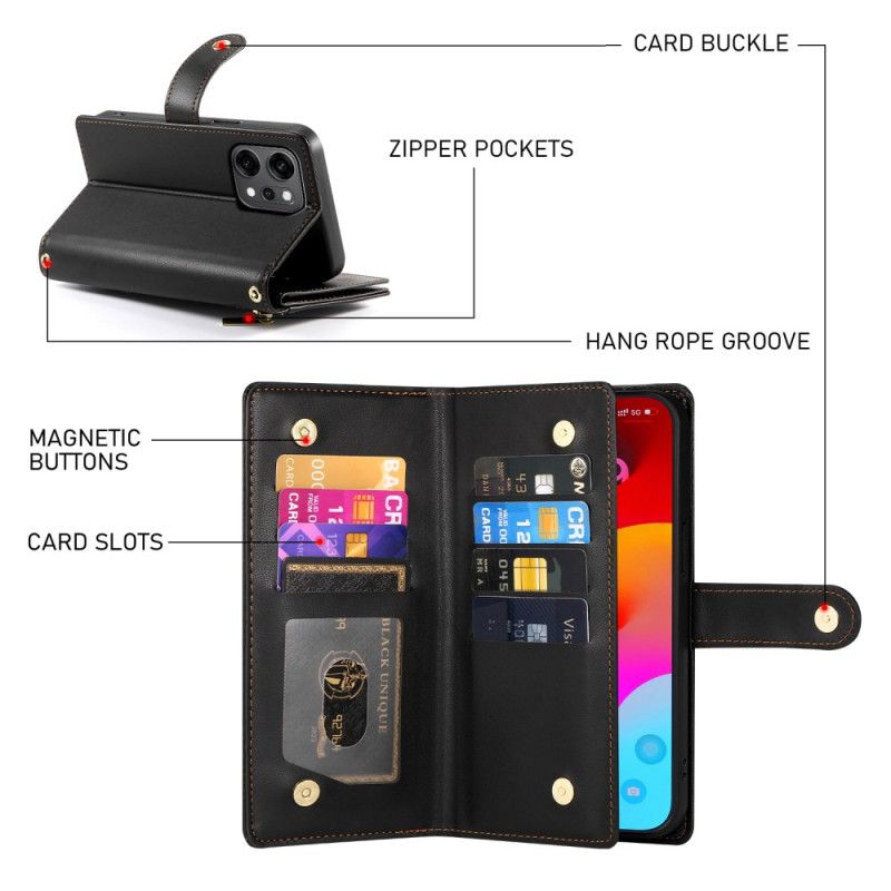 Lærdeksel Folio Deksel Oppo Reno 14 Pro 5g Stropp Og Skulderstropp