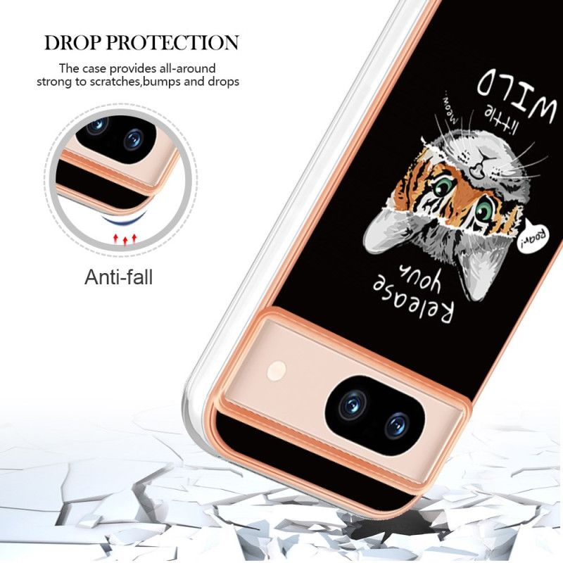 Deksel Google Pixel 8a Katt Og Tiger Beskyttelse Deksel
