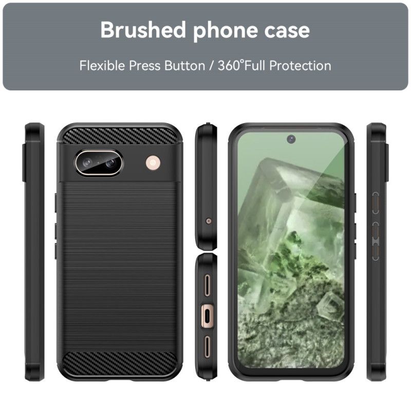 Deksel Google Pixel 8a Mobildeksel Børstet Karbonfiber