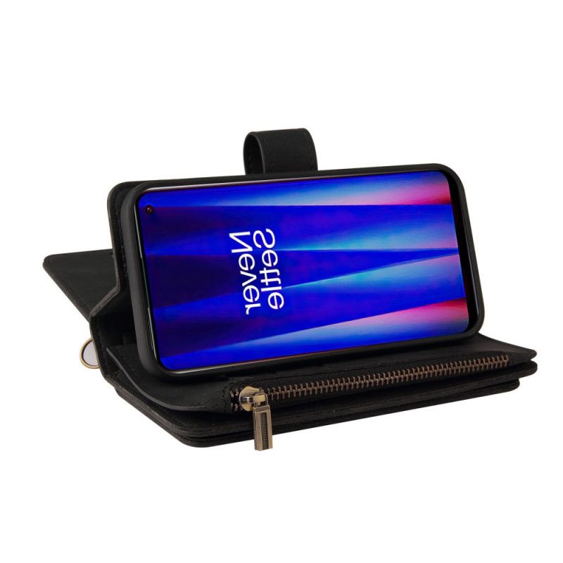 Folio Deksel Til OnePlus Nord CE 2 5G Lommebok Med Kjede Thong Lommebok