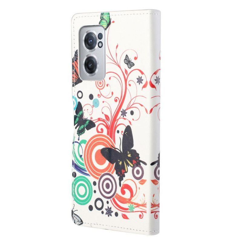 Folio Deksel Til OnePlus Nord CE 2 5G Natur Og Sommerfugler