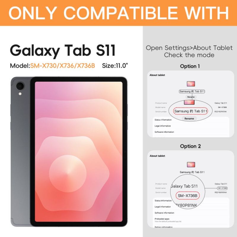Deksel Samsung Galaxy Tab S11 Ultraslitesterk Med Pekepennholder Og Skulder Stropp