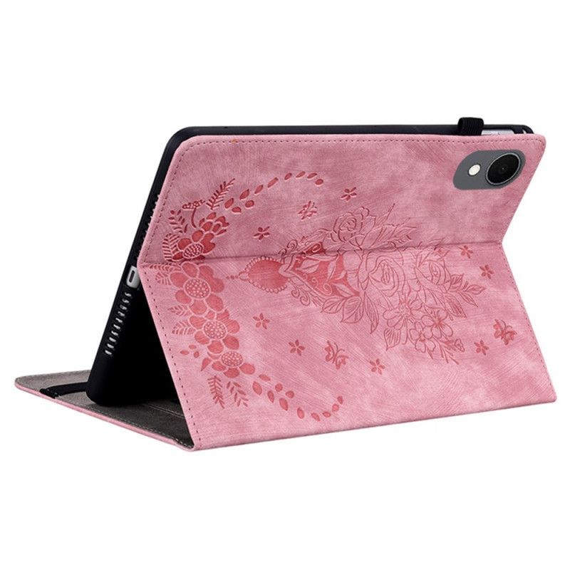 Etui Til Samsung Galaxy Tab S11 Blomstermotiv Med Semsket Skinneffekt