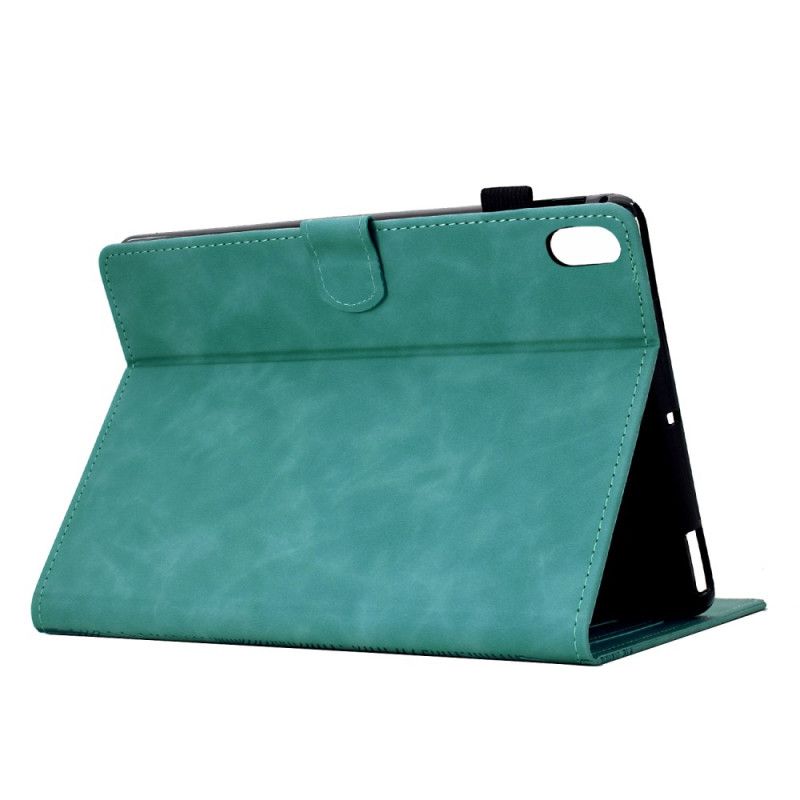 Folio Deksel Samsung Galaxy Tab S11 Kattemotiv Med Semsket Skinneffekt Beskyttelse Deksel