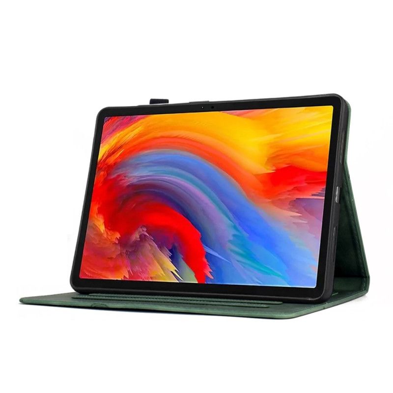 Folio Deksel Samsung Galaxy Tab S11 Plantemønster Med Semsket Skinneffekt