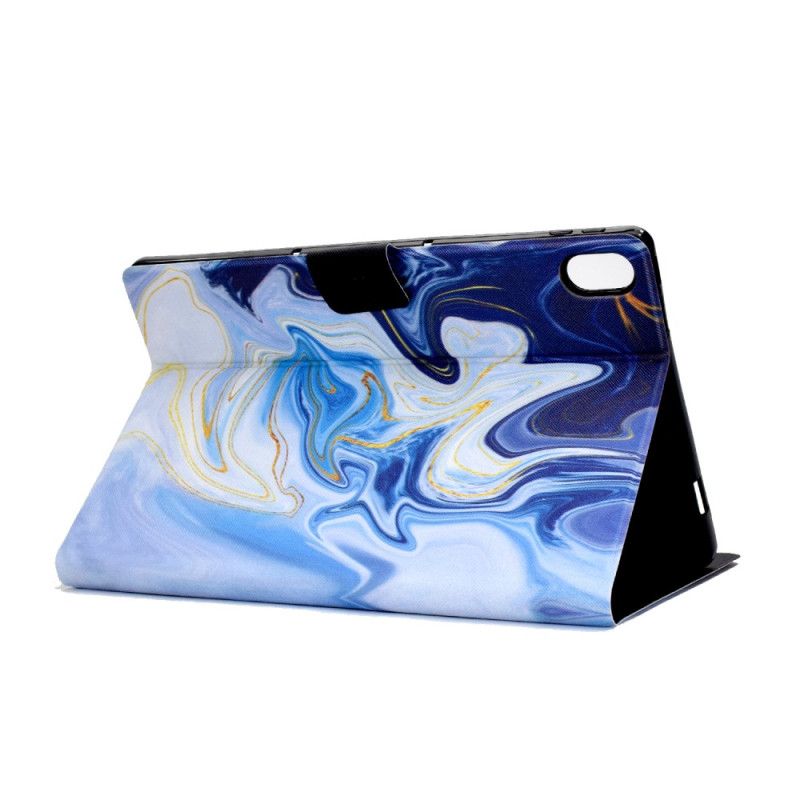 Lærdeksel Folio Deksel Samsung Galaxy Tab S11 Blå Marmor