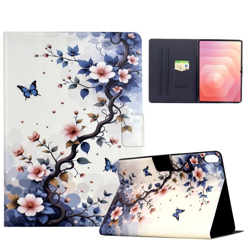 Lærdeksel Folio Deksel Samsung Galaxy Tab S11 Mobildeksel Blomster Og Sommerfugler
