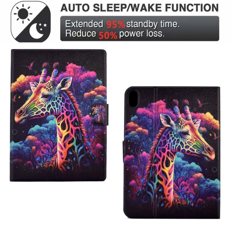 Lærdeksel Folio Deksel Samsung Galaxy Tab S11 Mobildeksel Fargerik Sjiraff