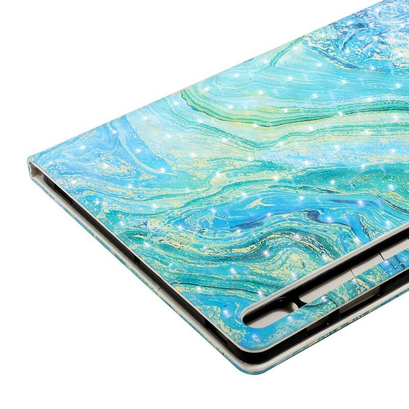 Lærdeksel Til Samsung Galaxy Tab S7 Plus / Tab S8 Plus Grønn Bølge