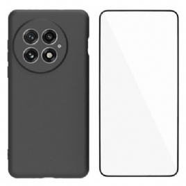 Deksel Oneplus 13 2-i-1 Matt Silikon Med Herdet Glassskjermbeskytter