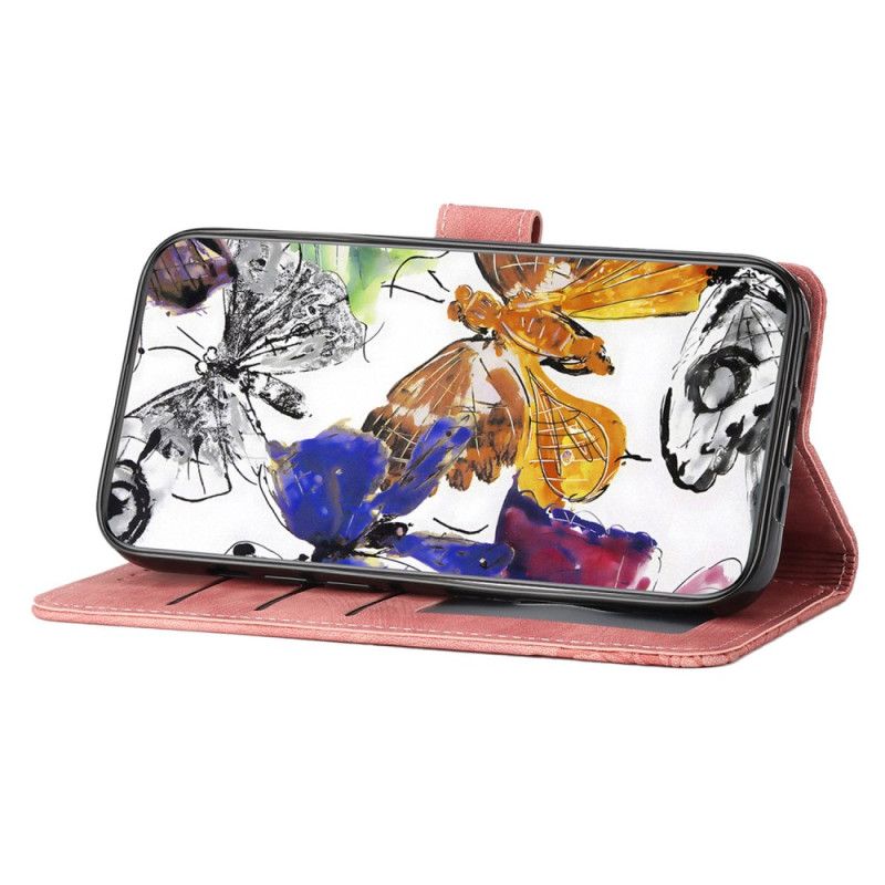 Lærdeksel Folio Deksel Oneplus 13 Mobildeksel Sommerfugl-semsket Skinneffekt