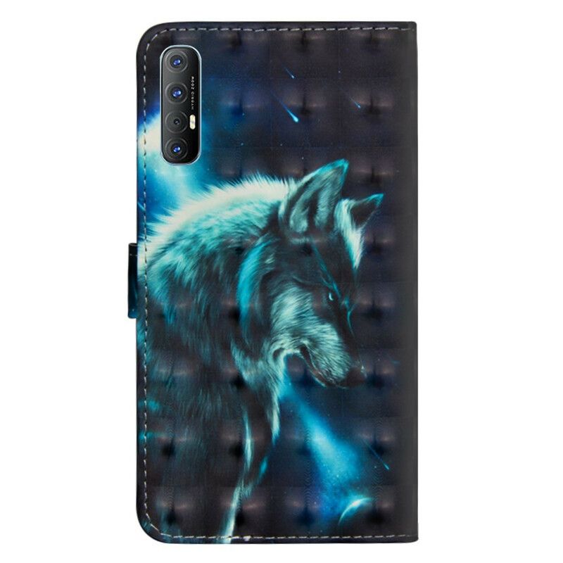 Folio Deksel Til Oppo Find X2 Neo Majestic Wolf
