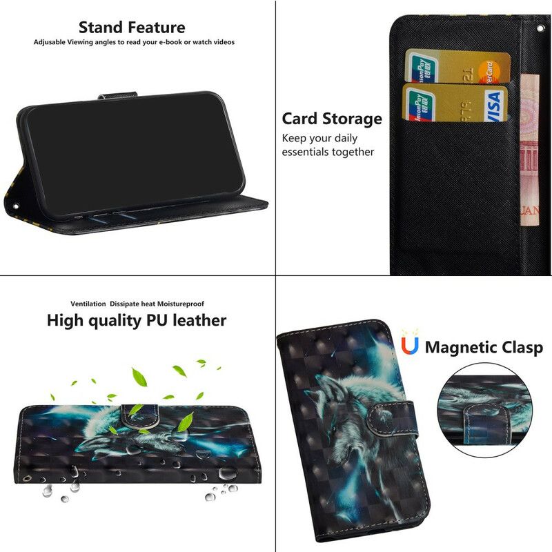 Folio Deksel Til Oppo Find X2 Neo Majestic Wolf