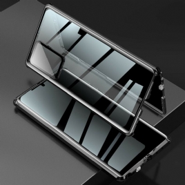 Deksel Til Samsung Galaxy Note 20 Ultra Metallkanter Og Herdet Glass