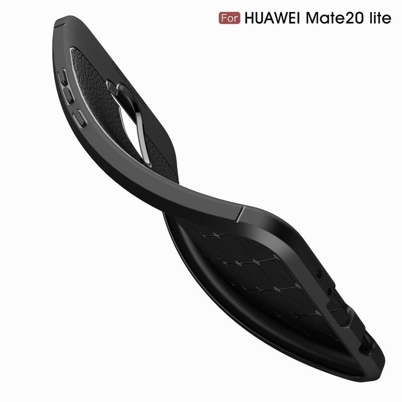 Deksel Til Huawei Mate 20 Lite Dobbel Linje Litchi Skinneffekt