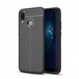 Deksel Til Huawei P20 Lite Dobbel Linje Litchi Skinneffekt