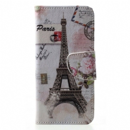Folio Deksel Til Huawei P20 Lite Retro Eiffeltårnet