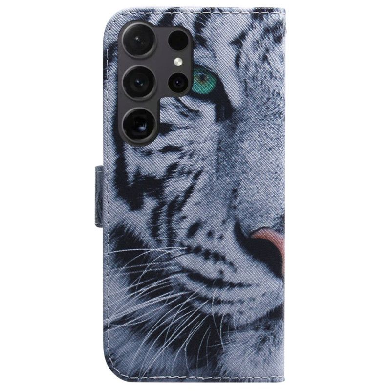 Folio Deksel Samsung Galaxy S24 Ultra 5g Hvit Tiger