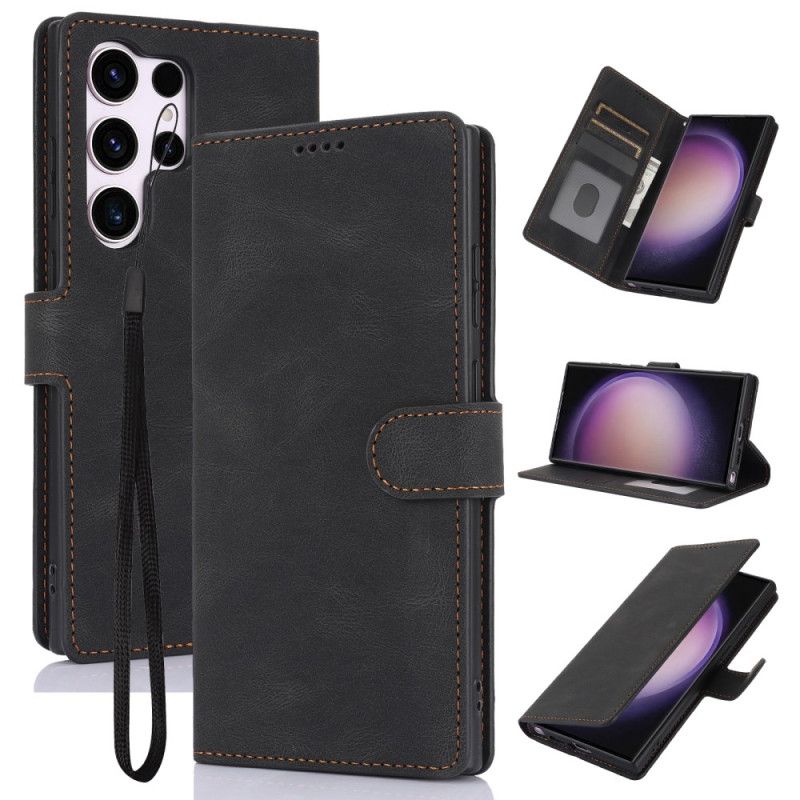 Folio Deksel Samsung Galaxy S24 Ultra 5g Ullskinneffekt