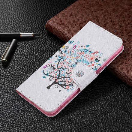 Lærdeksel Til Oppo A54 5G / A74 5G Blomstret Tre