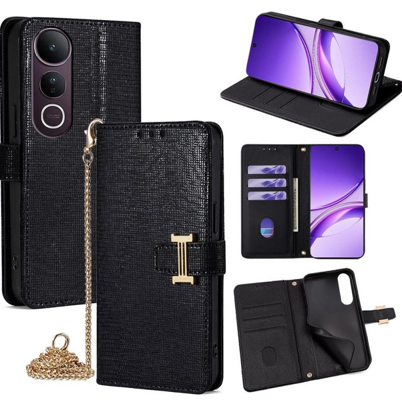 Folio Deksel Til Vivo V50 Lite 5g Paljetter Med Kjede