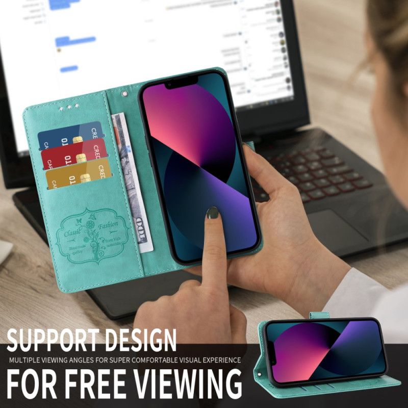 Folio Deksel Vivo V50 Lite 5g Blomstersommerfuglmønster
