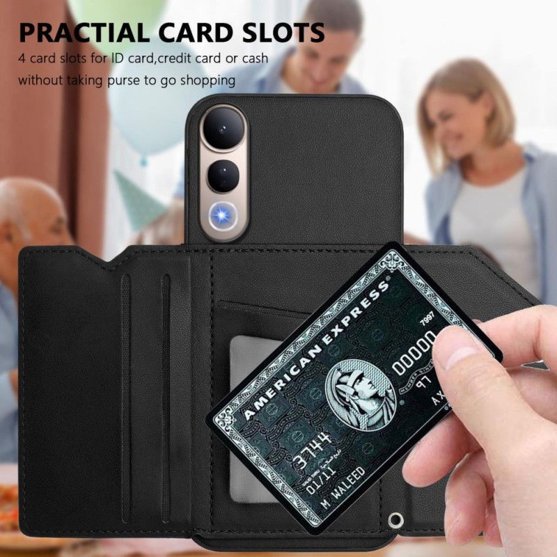 Folio Deksel Vivo V50 Lite 5g Kortholder Og Snor Beskyttelse Deksel