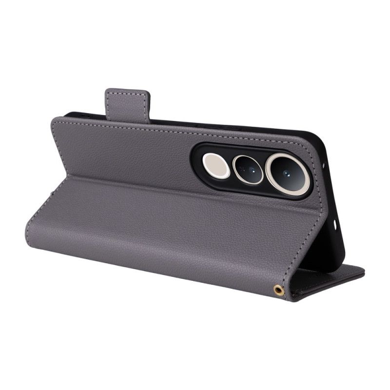 Folio Deksel Vivo V50 Lite 5g Kunstig Skinn Med Snor Beskyttelse Deksel