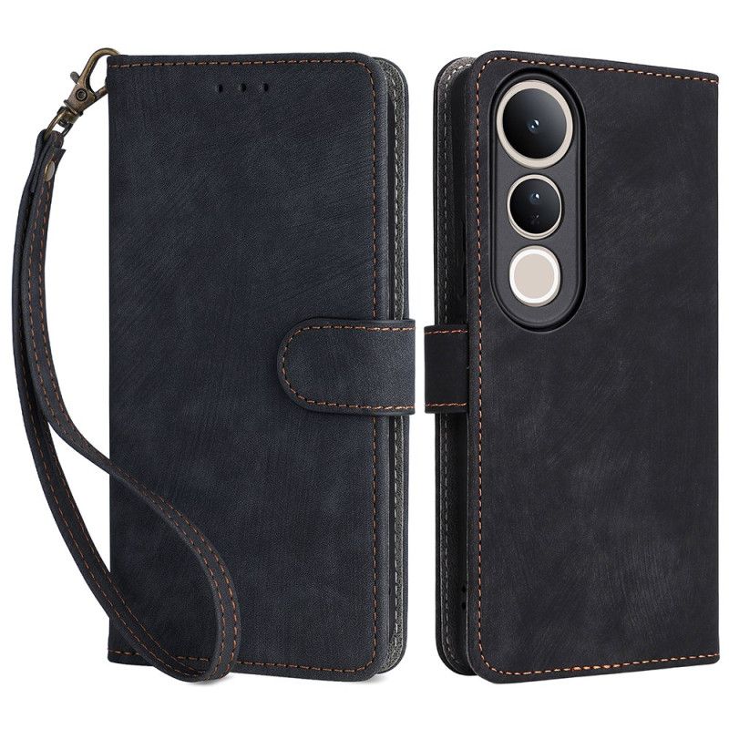 Folio Deksel Vivo V50 Lite 5g Rfid-beskyttelse Med Snor Beskyttelse Deksel