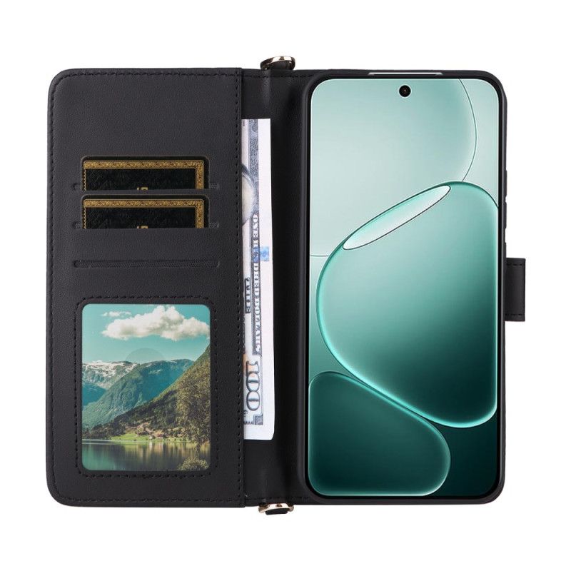 Folio Deksel Vivo V50 Lite 5g Vattert Med Skulderstropp Og Snor