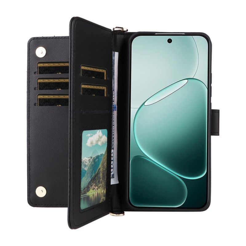 Folio Deksel Vivo V50 Lite 5g Vattert Med Skulderstropp Og Snor