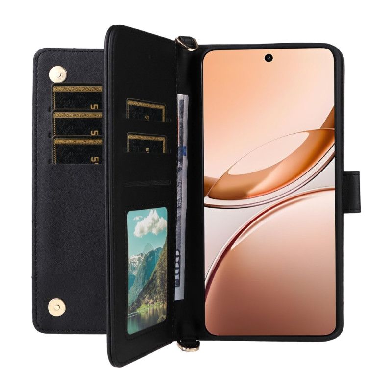 Folio Deksel Vivo V50 Lite 5g Vattert Med Snor Og Skulderstropp Beskyttelse Deksel