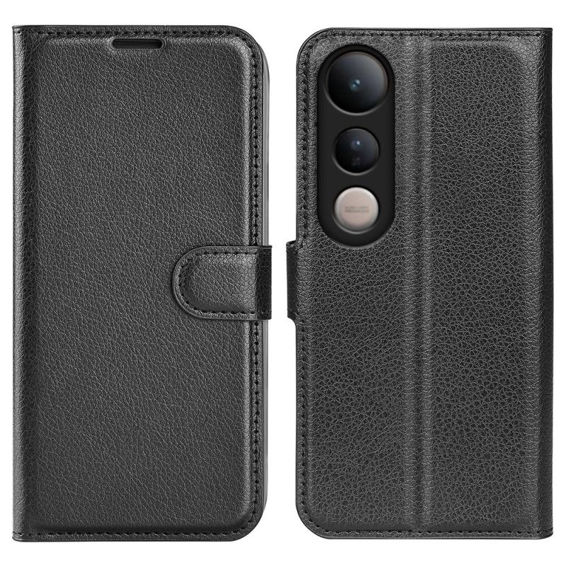 Lærdeksel Folio Deksel Vivo V50 Lite 5g Mobildeksel Litchi-imitasjonsskinn