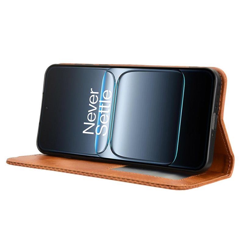 Folio Deksel Lær Oneplus Nord 5 Mobildeksel Vintage Frise