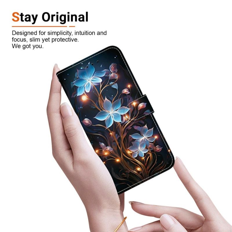 Folio Deksel Oneplus Nord 5 Blå Blomster Beskyttelse Deksel