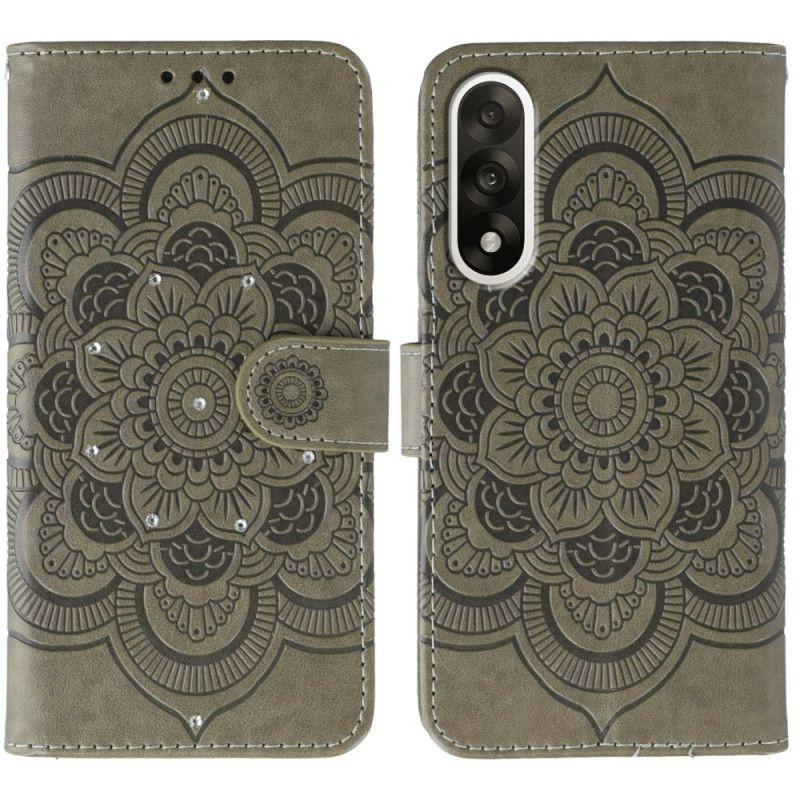 Folio Deksel Oneplus Nord 5 Rhinestone-mandala