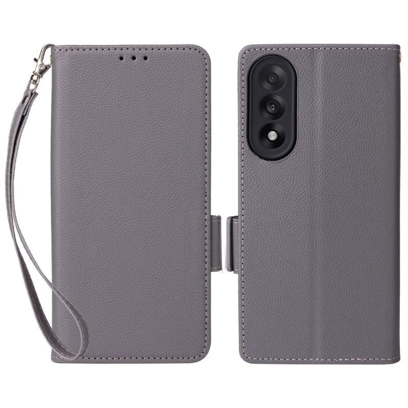 Folio Deksel Til Oneplus Nord 5 Teksturert Med Stropp