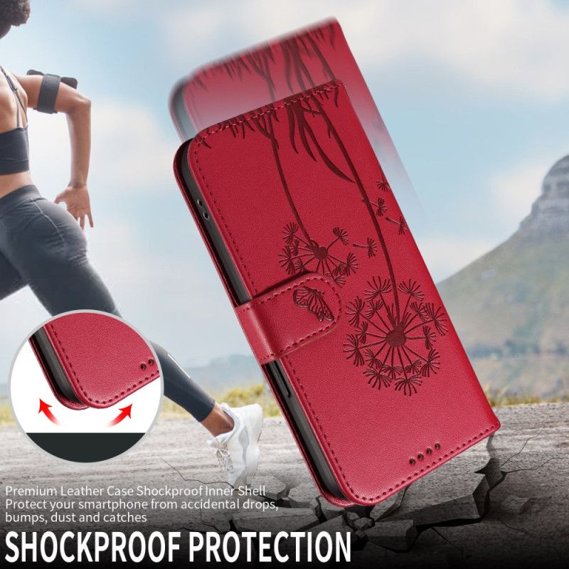 Lærdeksel Folio Deksel Oneplus Nord 5 Mobildeksel Løvetann Med Stropper