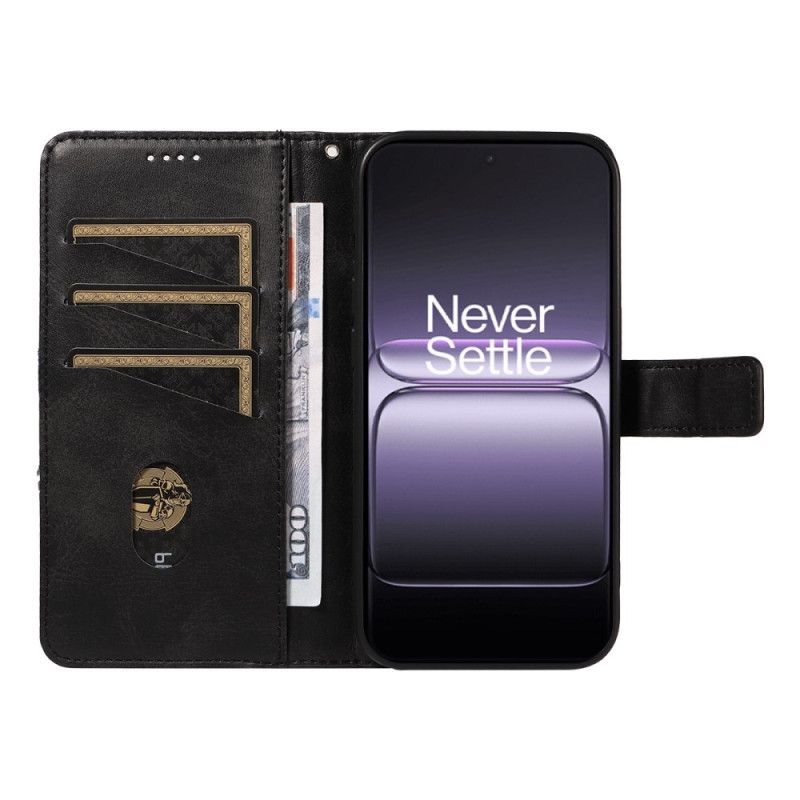 Lærdeksel Folio Deksel Oneplus Nord 5 Mobildeksel Tofarget Geometrisk