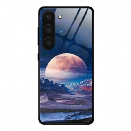 Deksel Samsung Galaxy S24 Plus 5g Mobildeksel Hvit Planet Herdet Glass
