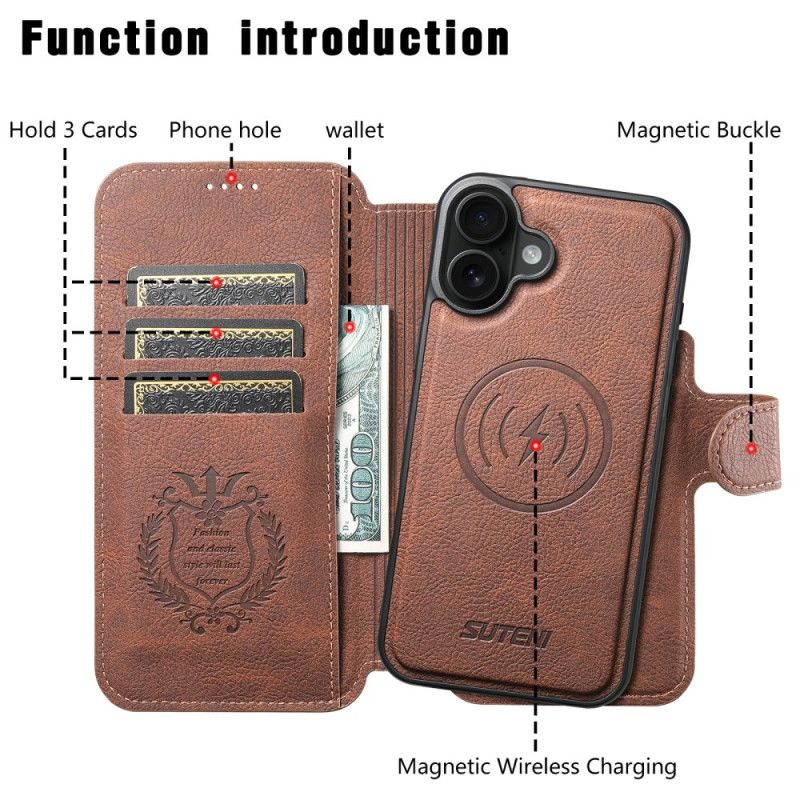 Folio Deksel iPhone 17 Avtakbart Magsafe-etui Suteni