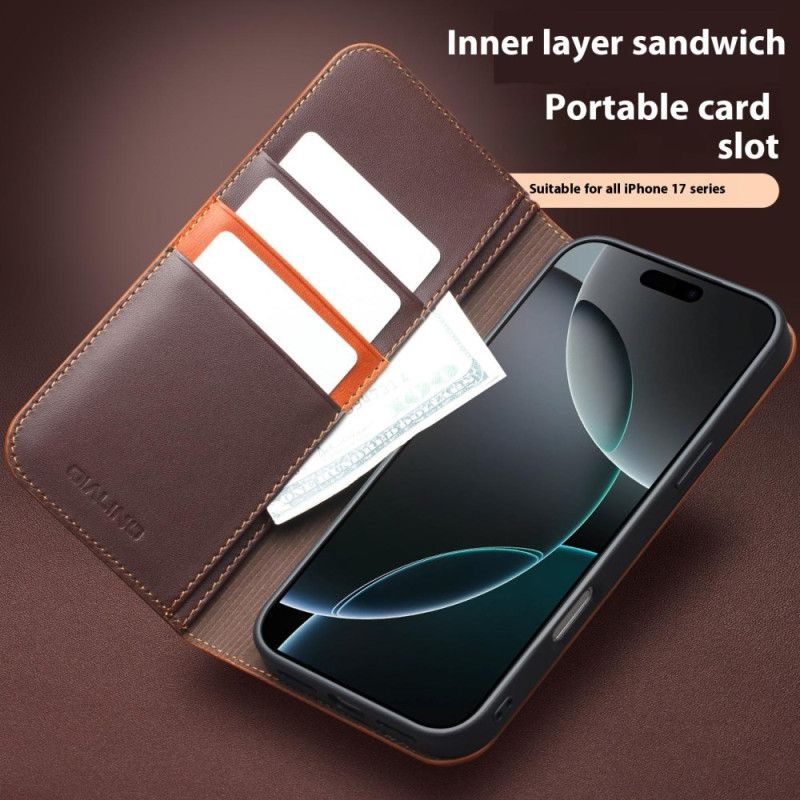 Folio Deksel iPhone 17 Qialino Lær